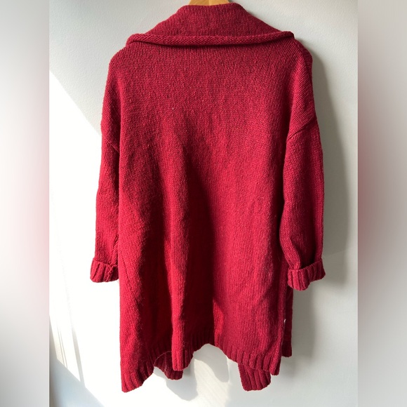 Cynthia Rowley red wool blend knit cardigan - Picture 3 of 7